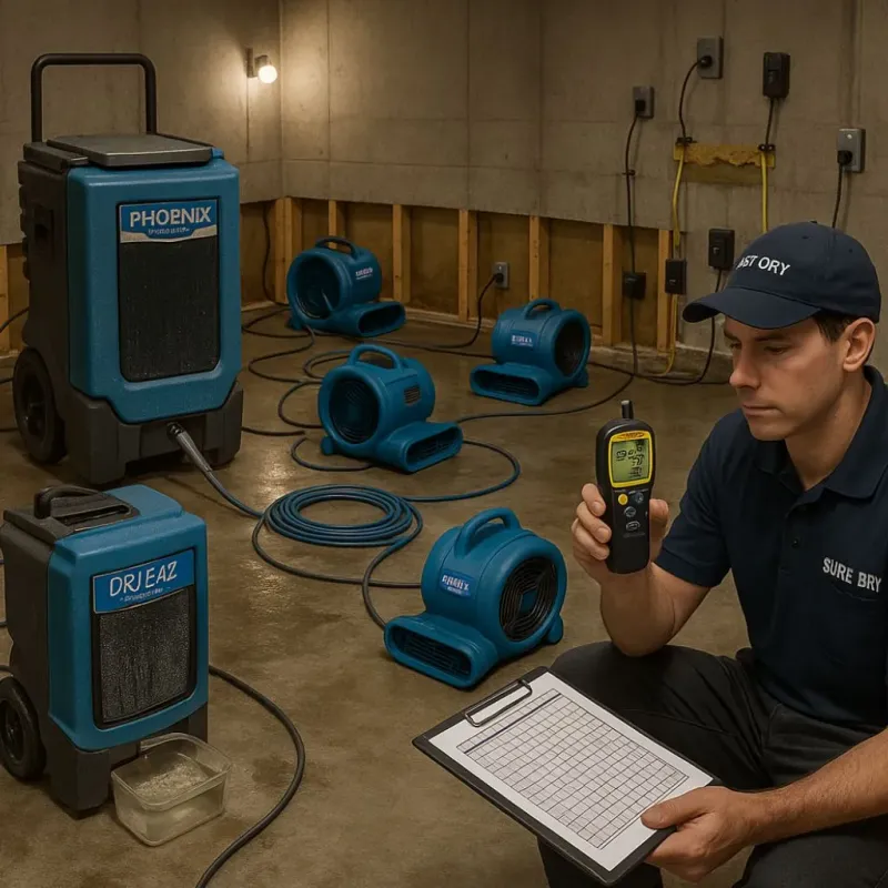 Structural Drying and Dehumidification process in Haltom City, TX